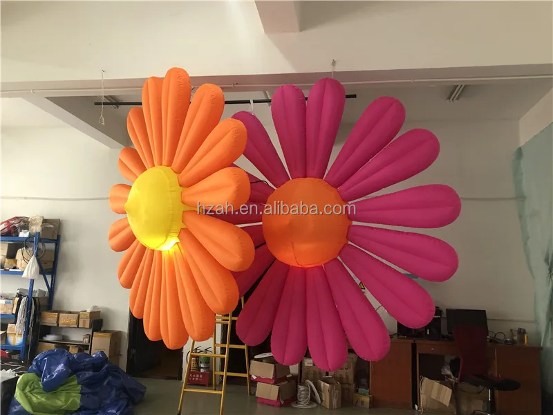Colorful Daisy LED Inflatable Ceiling Flower for Shopping Mall Decoration