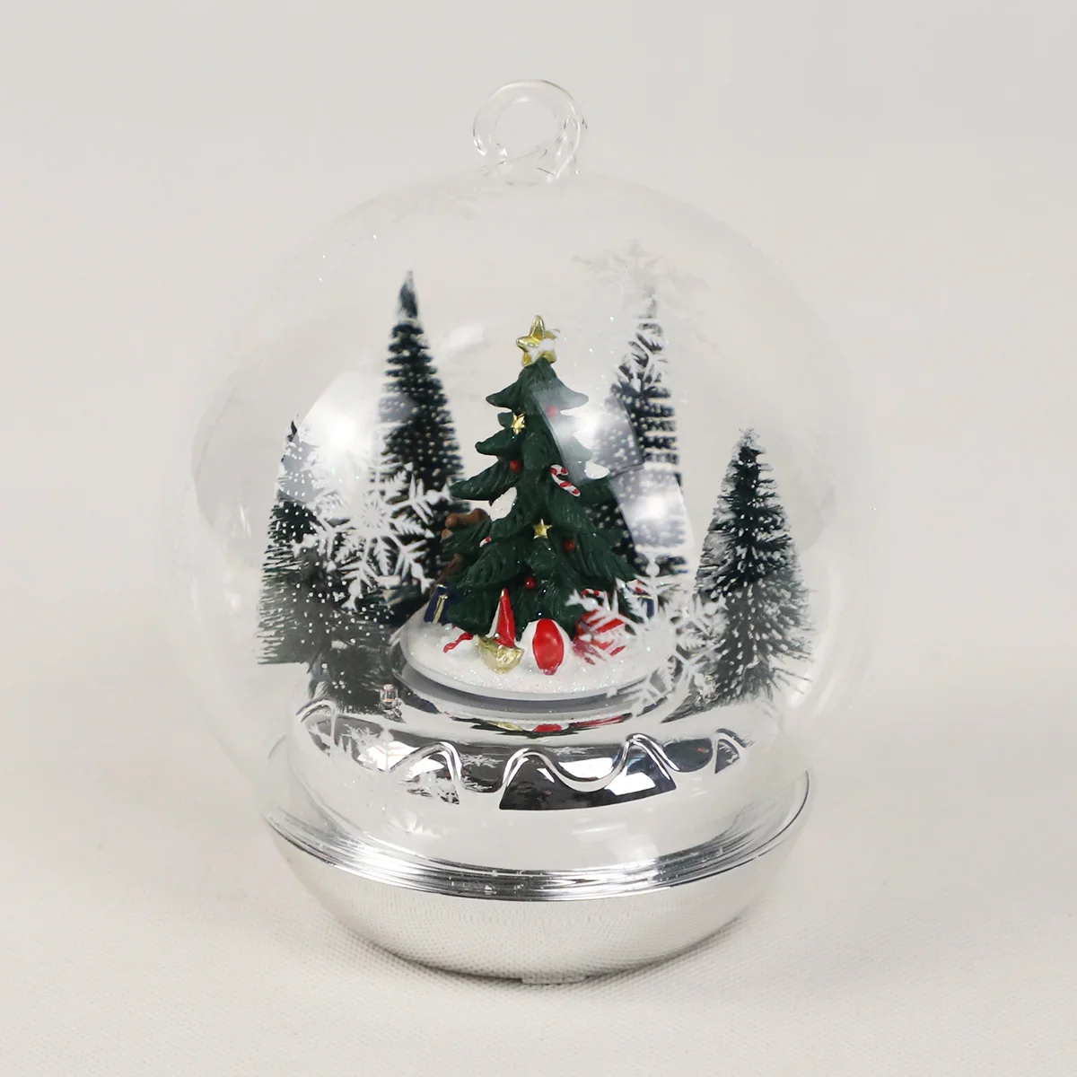 customized color hand blown Christmas glass snow ball ornaments clear fillable ornament balls