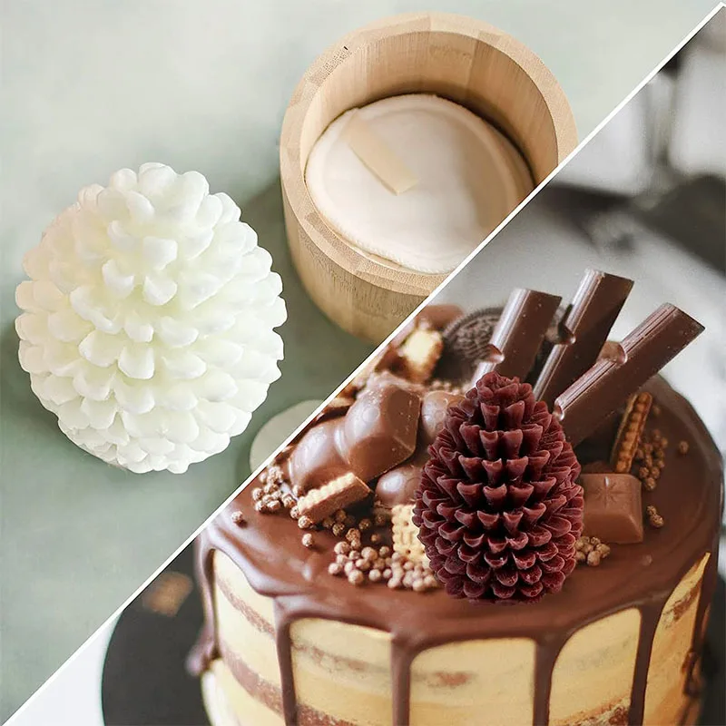 3D Christmas Pinecone Shape Silicone Mold Pine Cone Candle Soap Fondant Chocolate Home Decor Gift with High Quality Cake Tools factory
