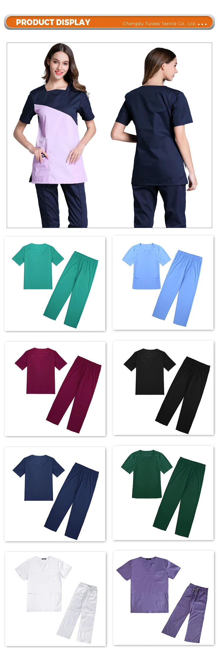 Nurse Uniforms Short Custom Female Polycotton Medical Nurse Uniform