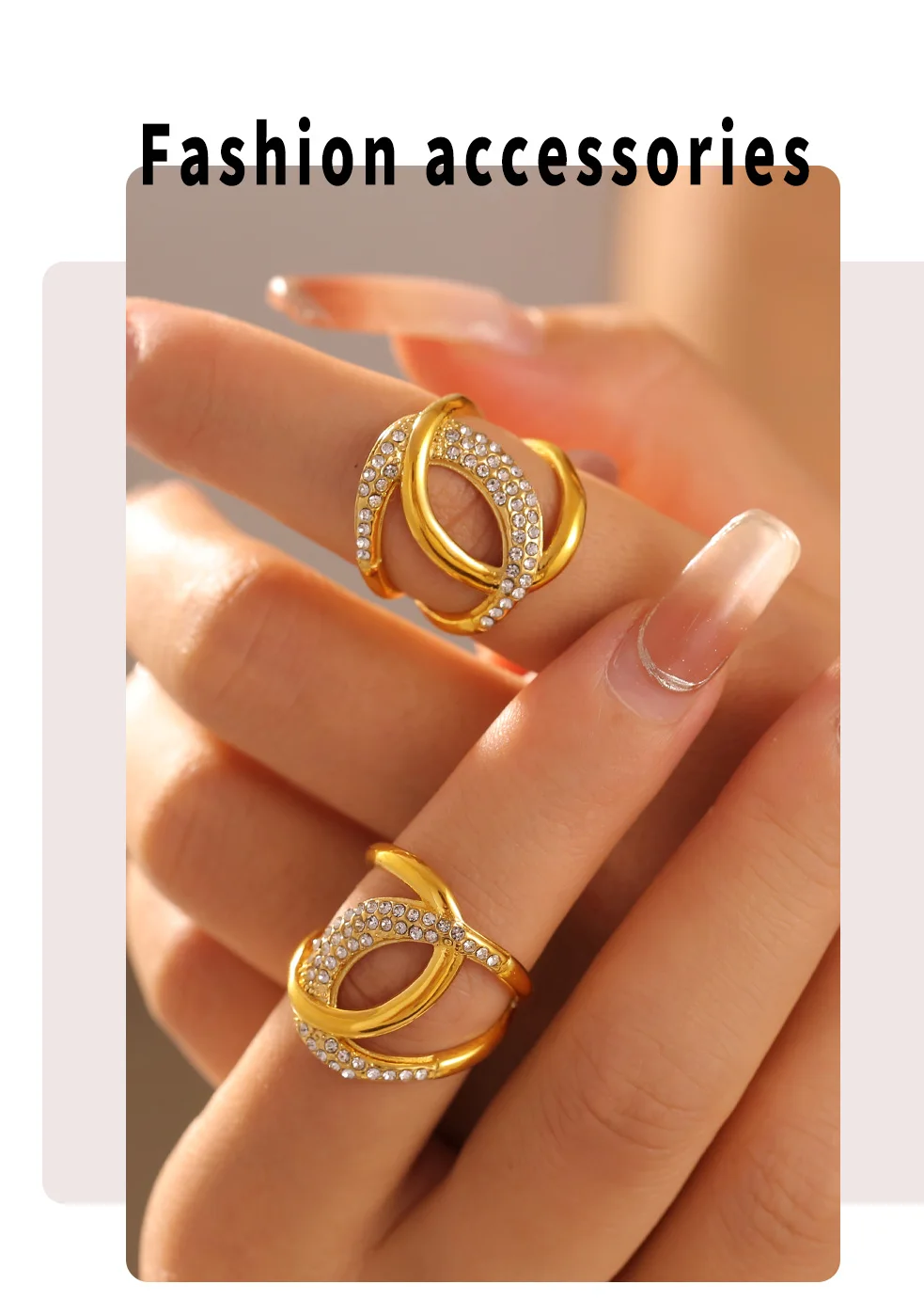 Minimalist gold statement ring for women tarnish resistant