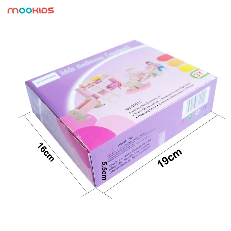 Детские деревянные игрушки ролевые игры Реквизит игры-пазлы двойная кровать деревянный кукольный домик маленькая мебель для