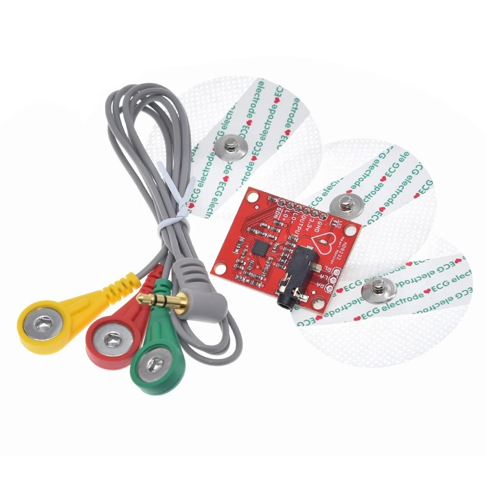 AD8232 ECG Measurement Module Pulse Heart Signal Monitor Sensor Kit W/ Cabl 