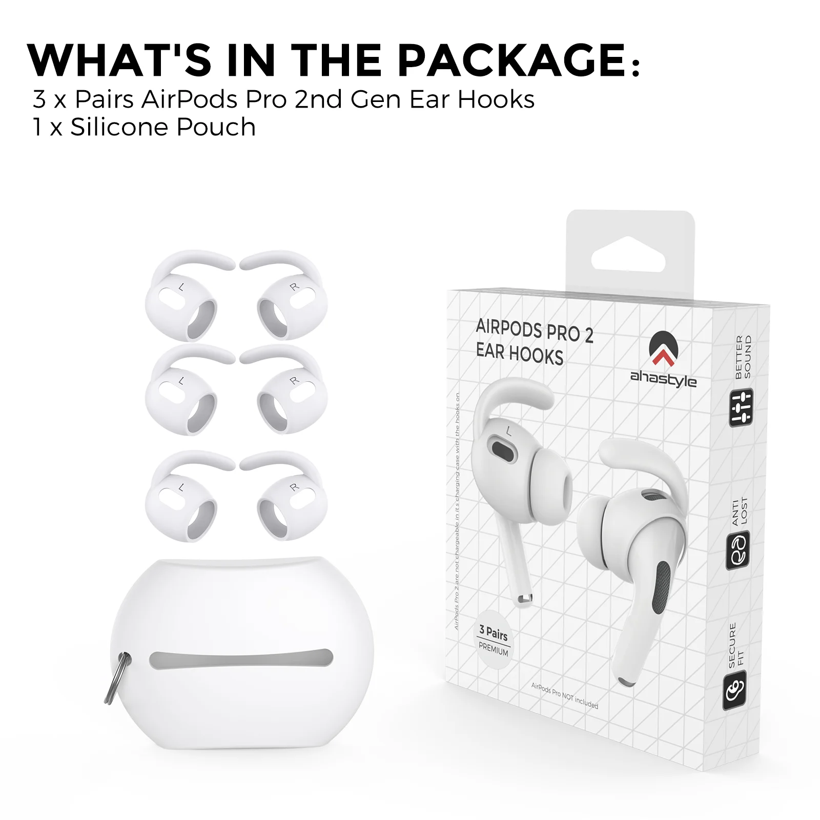 betaling radar Observere Wholesale AhaStyle Premium Silicone Ear hooks for AirPods pro 2 Prevent  losing cases From m.alibaba.com
