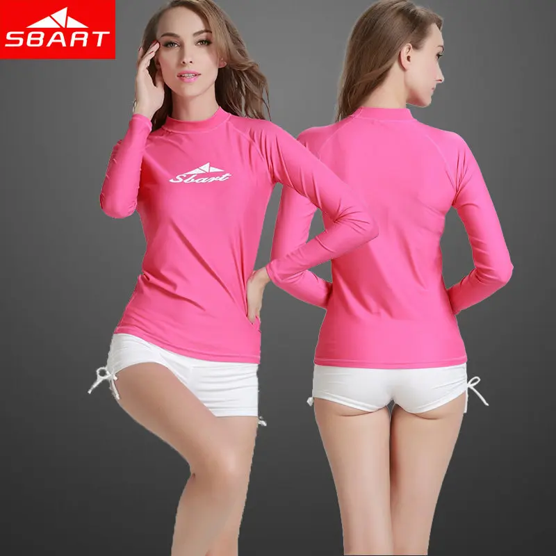 Sbart Women Rash Vest Long Sleeve Rashguard Uv Protection Rashie