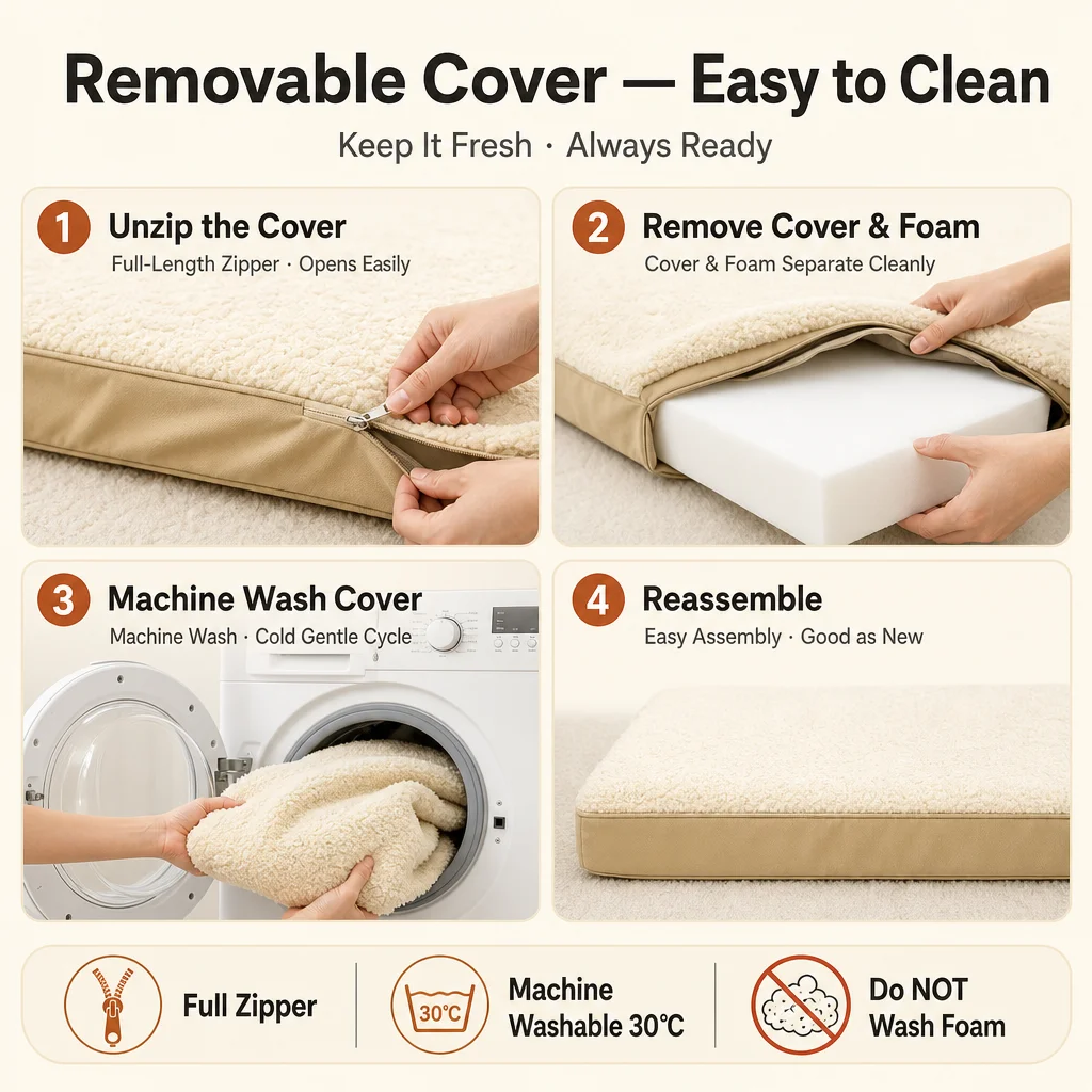 Reversible Dog Bed Mat Sherpa Warm — Product details 5
