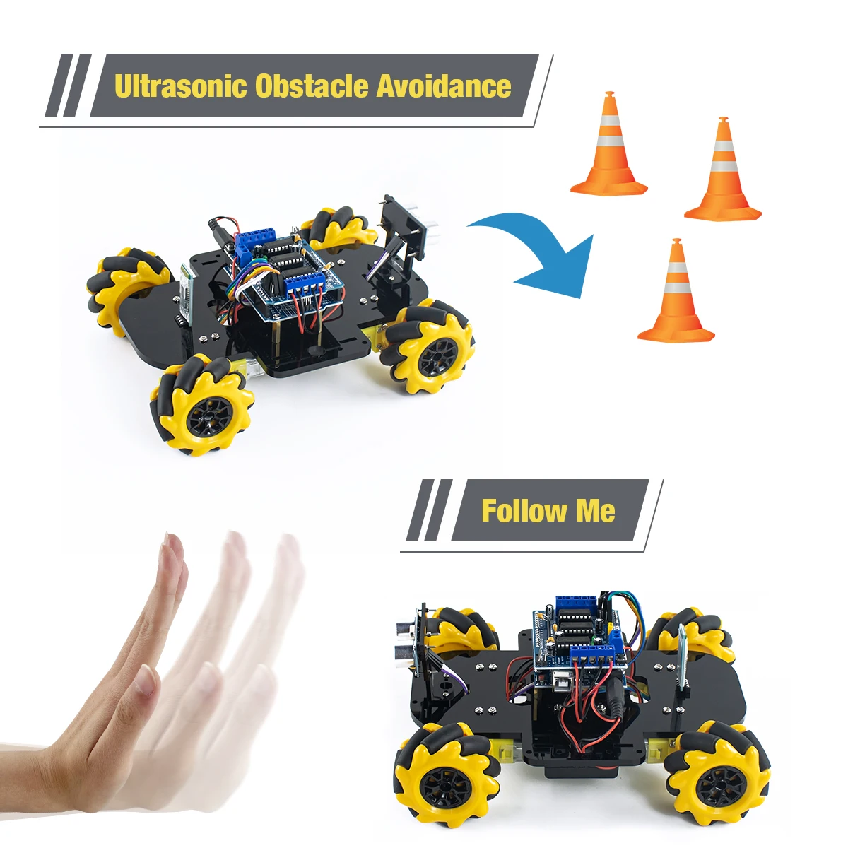 LAFVIN 4WD Mecanum Robot Car for Arduino Robot Car Kit Smart DIY UNO R3 Project