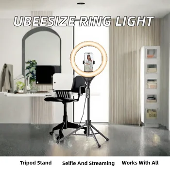 UBeesize 12'' Ring Light Tripod Cold Shoe Mount 20W Power for Selfie/Video Streaming (YouTube/Instagram/TikTok) Compatible detail image