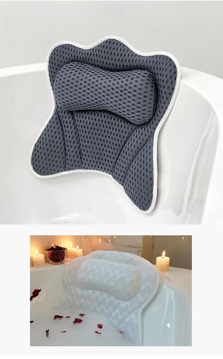 Surewal 3d Mesh Luxury Bath Pillow Bathtub Spa Pillow Headrest For Tub