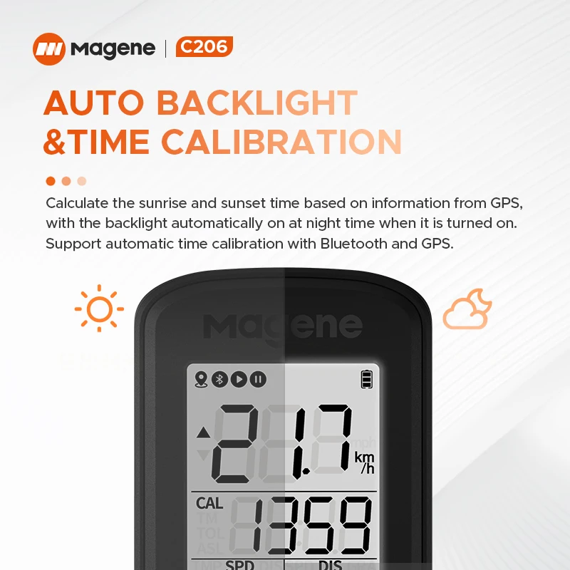 Magene C206 GPS Bicycle Computer Wireless Speedometer Road MTB Bike BLE Cycling Counter