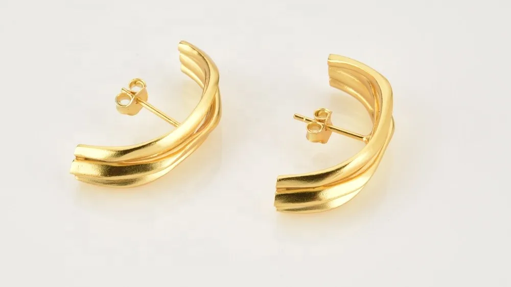 fuamay fashion chunky stud earrings large c shaped earrings with