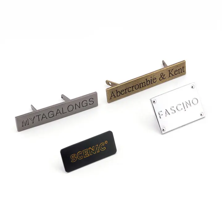 High Quality Electroplating Gold Glossy Plates Handbag Logo Metal Plate Labels For Clothing Tag Custom Metal Logo