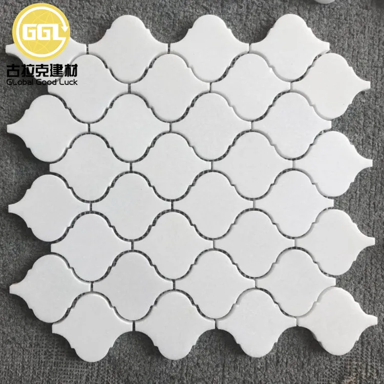 Natural Stone Lantern-shaped Marble White Bathroom Wall Mosaic Tile for Apartment Decor supplier