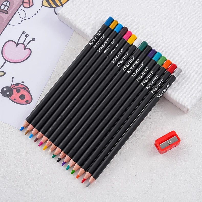 Professional Soft Drawing Pencils 15 Macaron Colours With Sharpener_voghion.com