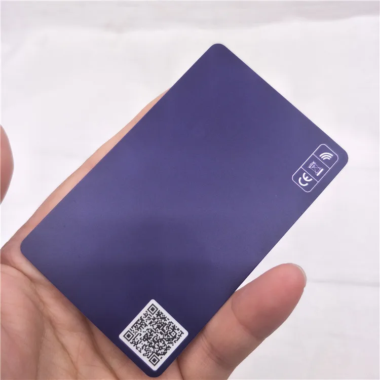 Navy Blue Digital NFC Business Card with 13.56MHz Frequency and RFID Communication Interface Printed Design