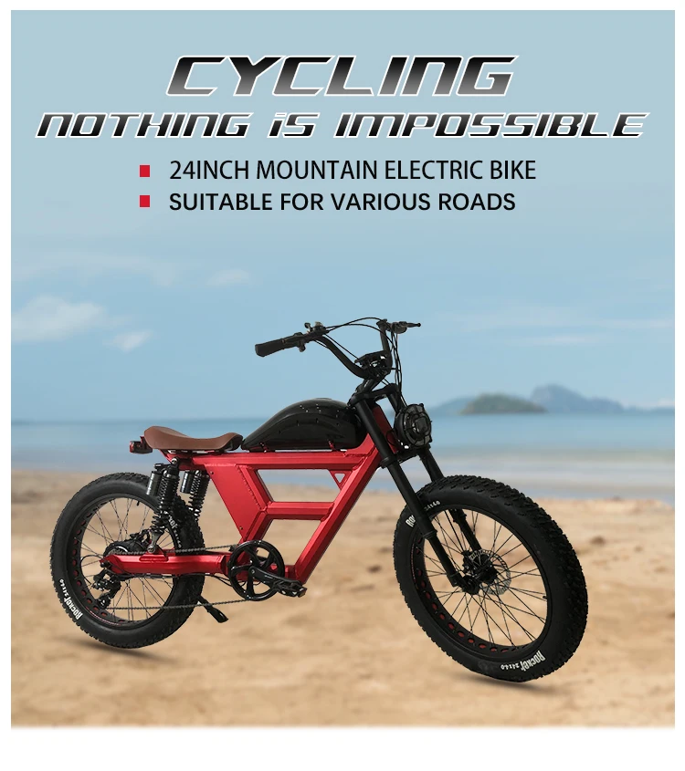 Aimos/73 Ebike 750w Retro Chopper Fat Tire Electric Bicycles Electric ...