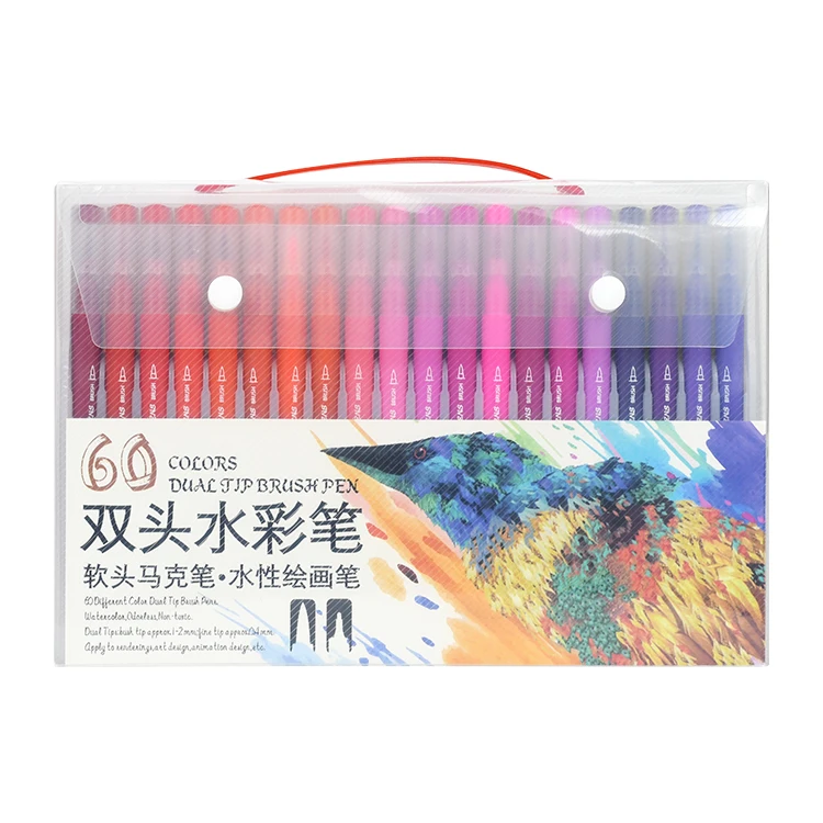 60pcs Dual Tip Brush Pens