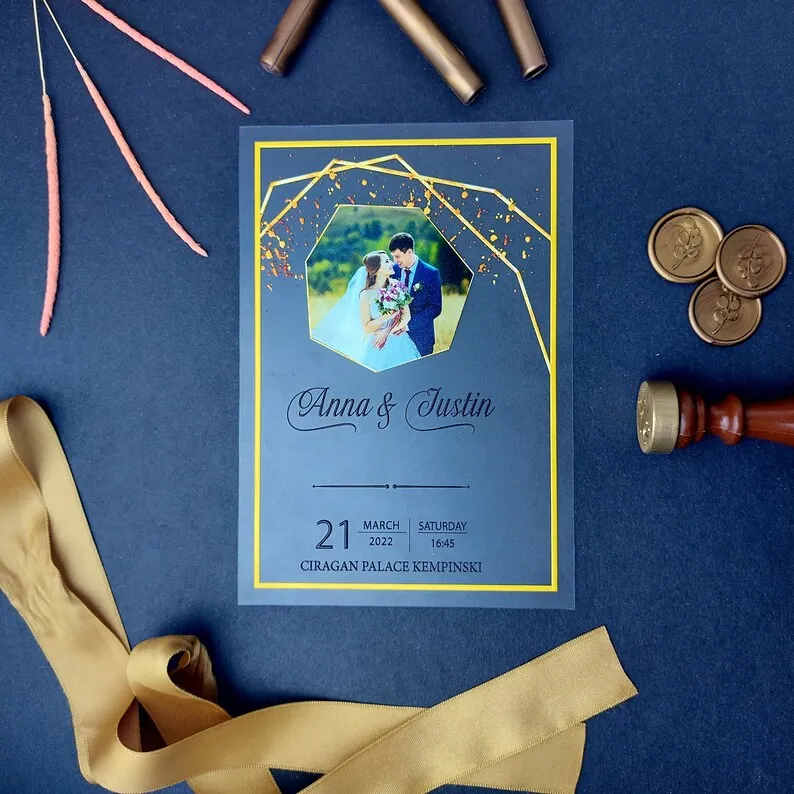 Новый продукт мусульманское белое приглашение на свадьбу роскошное свадебное с восковой печатью и сушеным цветком для Quinceanera