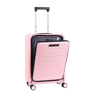 Custom PP Waterproof 20 Inch Front Open Folding Suitcase Spinner Wheeled Traveling Trolley Luggage Factory Price Carry-Ons