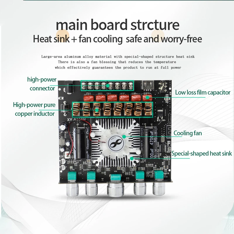 shuka ページ Placa Amplificadora de Potência de Áudio Xy-s350h 220W*2+350W