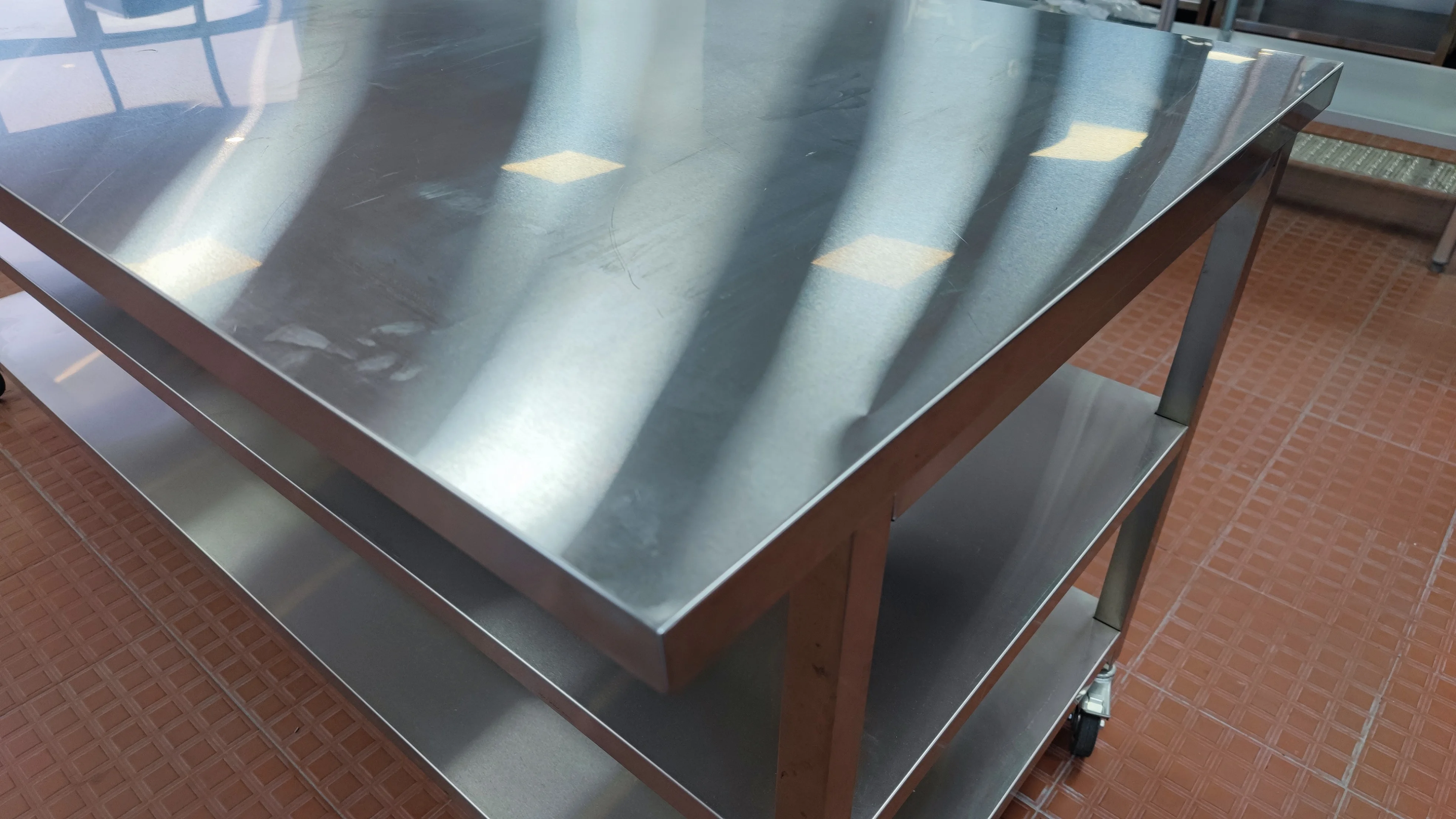 Stainless Steel Kitchen Utility Table with Casters for Kitchen
