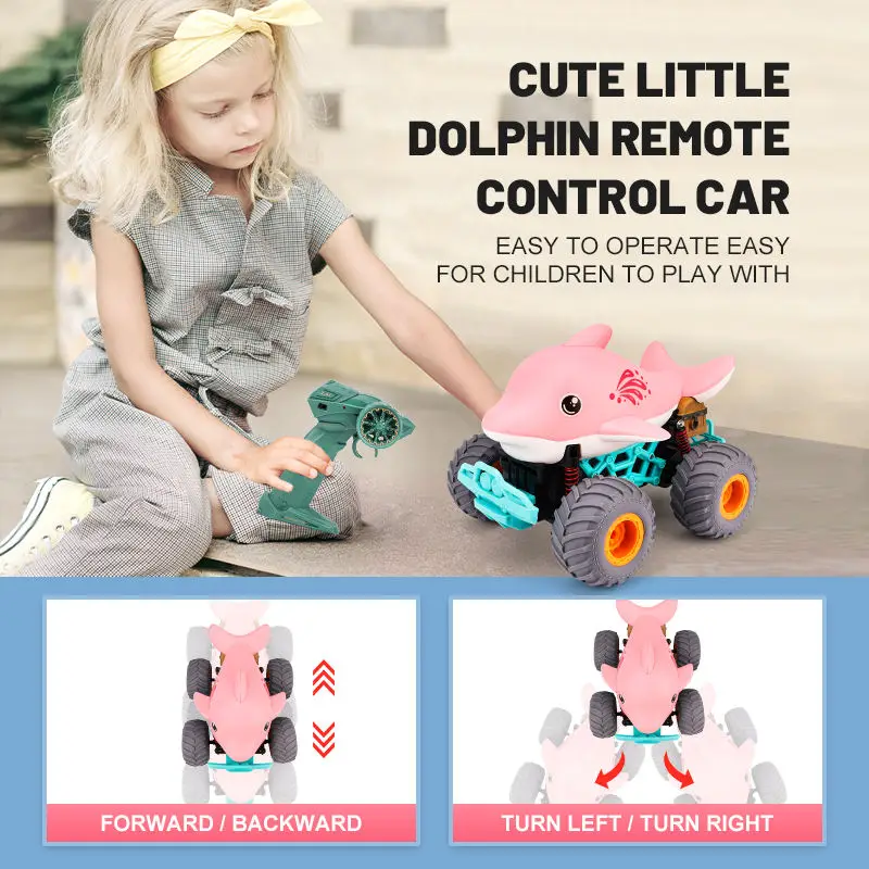 いるかさん専用 漫画イルカ風RCオフロードカーおもちゃ子供用動物リモコンカートラック