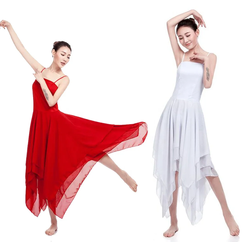 Abito Da Danza Lirica Donna - Body Senza Maniche Con Gonna Chiffon, Per Balletto Contemporaneo - Foto 2