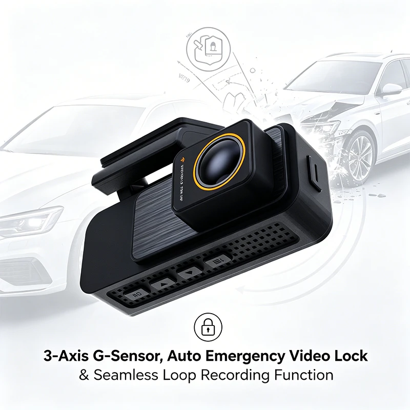 VIEVGUARB VS119 Dash Cam Parking Monitor Loop Recording Night Vision G-Sensor App Control WiFi GPS Dual Lens 120 Angle IPS