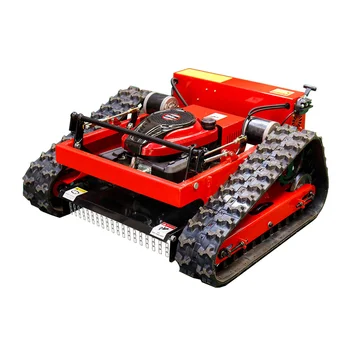 Multifunctional smart auto gasoline engine rotary cutting Remote Control Crawler Lawn Mower