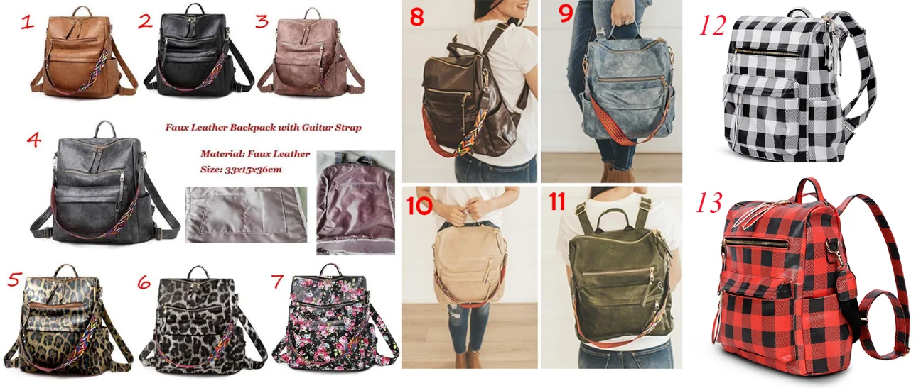 Women Backpack Personalized Zipper Women Monogrammed Retro Leopard PU Leather Backpack