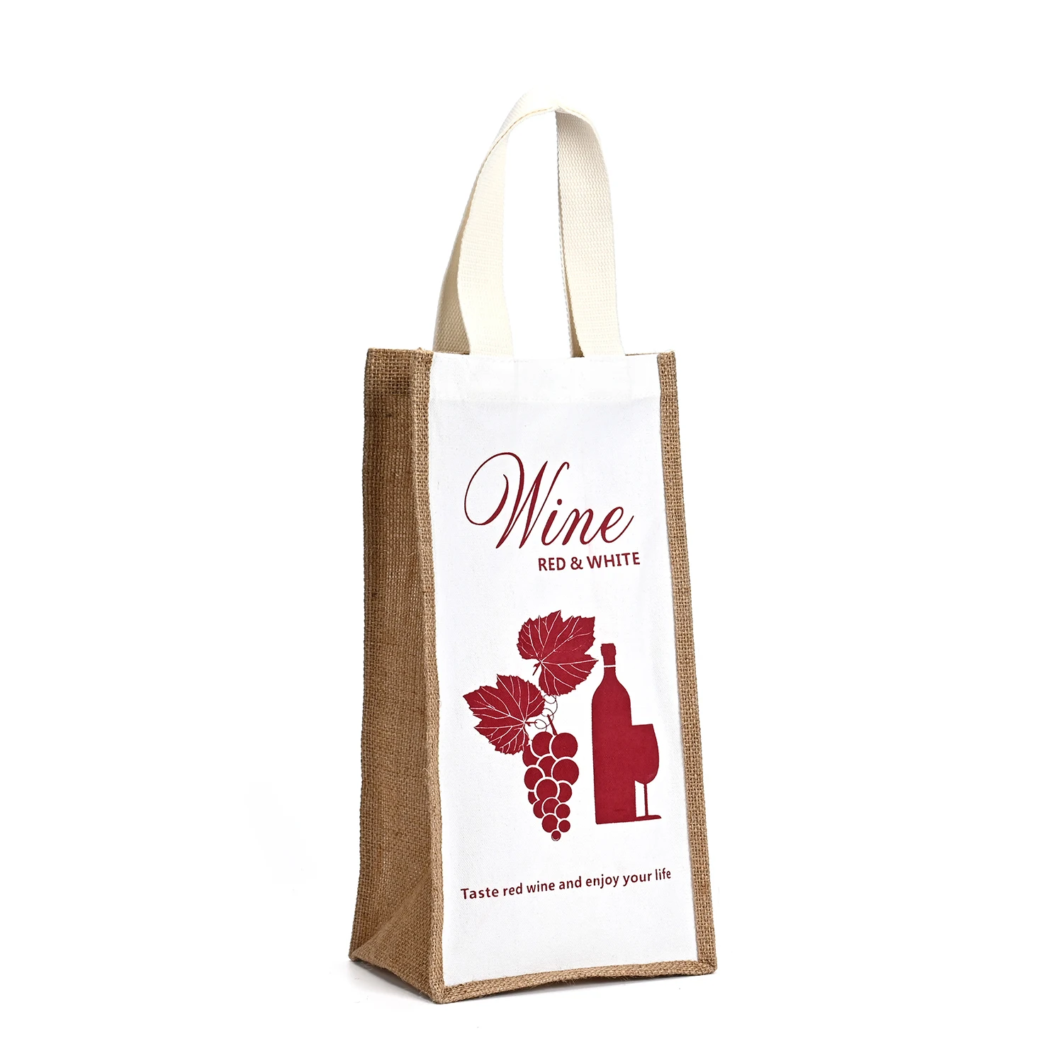 Custom Linen Jute Tote Grocery Shopping Backpack Fashionable Zipper Closure with Cotton Handle Reusable & Logo Printed for Gift manufacture