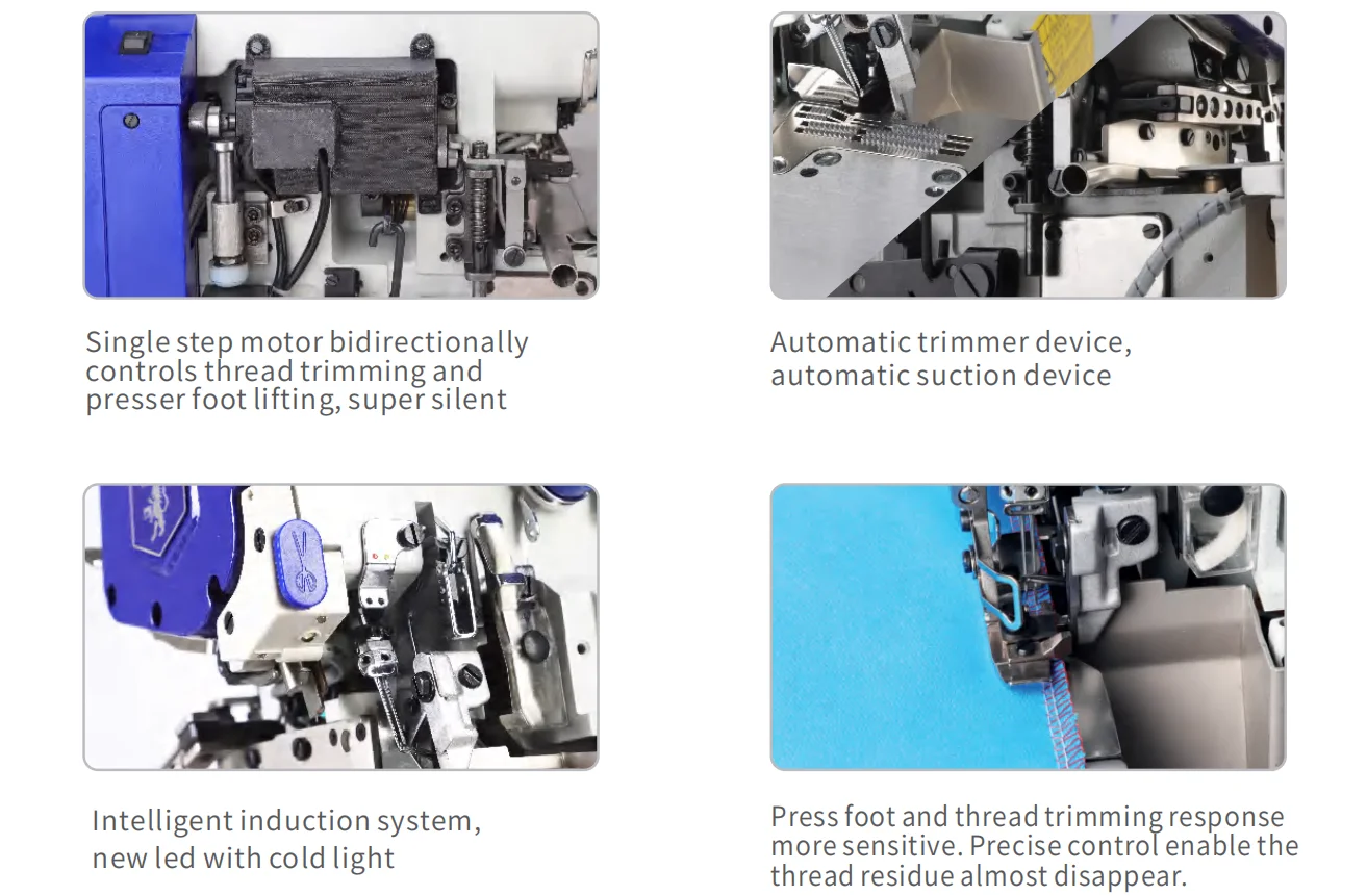 AS-F910-4D-SUT Super high speed intelligent overlock sewing machine with 1 step motor device for automatic thread trimmer details