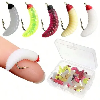 Custom PVC Luya Bait Set with Noodle Worm Soft Bait Bionic Hook Maggot for Grass Carp Fishing – Soft Lure – view 3