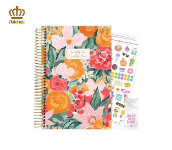 Customized size OEM promotional dairy notebook with spiral and wire-O binding