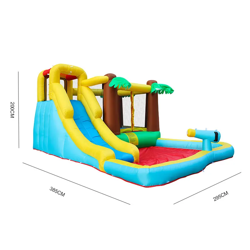 Fun Air Slide Palm Tree Bounce House Inflatable Water Slide With Blower 