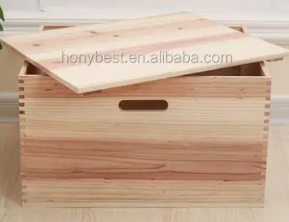 スペイン製木箱 スペイン杉材製ギフトボックス、木製収納箱、蓋と取っ手穴付き、衣類