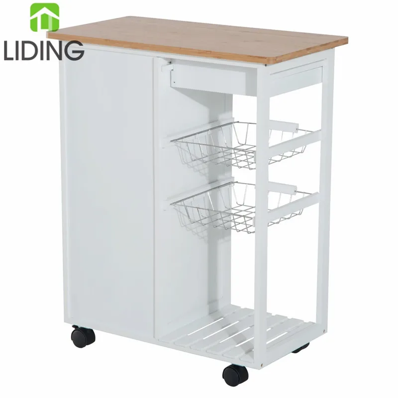 
Популярная бамбуковая корзина из нержавеющей стали, корзина для кухонного островка, Бамбуковая Кухонная Тележка, Сервировочная Тележка с ящиками и шкафом 