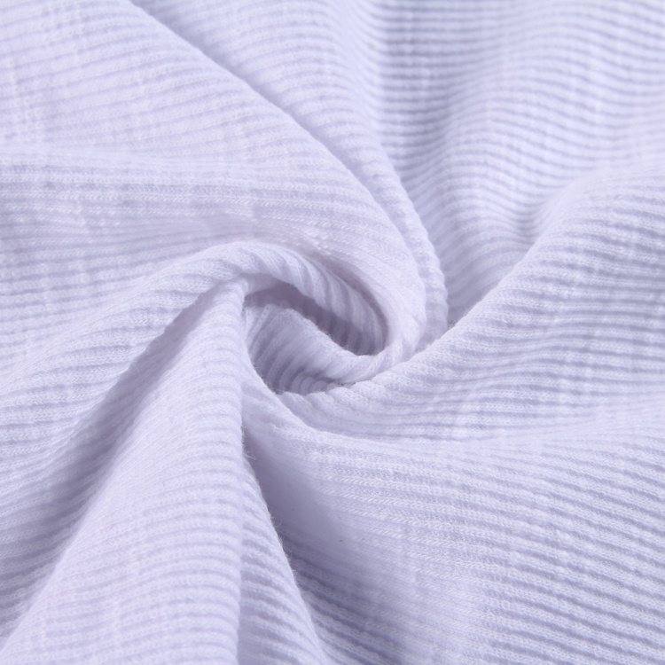 Китай, Новая Модная белая ребристая трикотажная тянущаяся ткань из японского полиэстера для платья