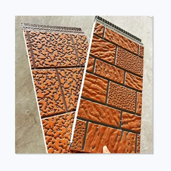 Fireproof covered color stone foam insulated board metal siding 16mm villa exterior wall cladding