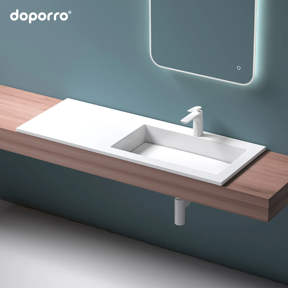 Counter Rectangular Sink Hand Wash Basin Sink Artificial Stone Wash Basin