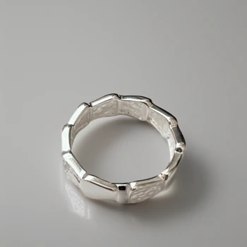 925 Sterling Silver Simple and Fashionable Ring with Scale Design, Unisex Silver Jewelry for Men and Women