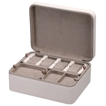 1-3PC Portable Travel Box Mini Jewelry Box Leather Jewelry Organizer Box  Storage