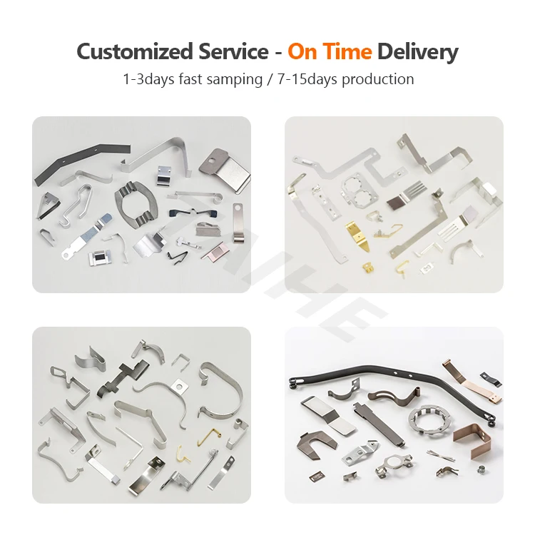 Custom Made OEM Design Precision Stamping Sheet Metal Parts Stainless Carbon Steel Brass Copper Small Flat Leaf Spring Clips