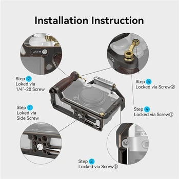 SmallRig X-T5 Retro Cage for FUJIFILM X-T5, with Hot Shoe Cover with a Bubble Level, 3/8"-16 Locating Holes for ARRI, Included detail image