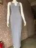 Vestido largo gris