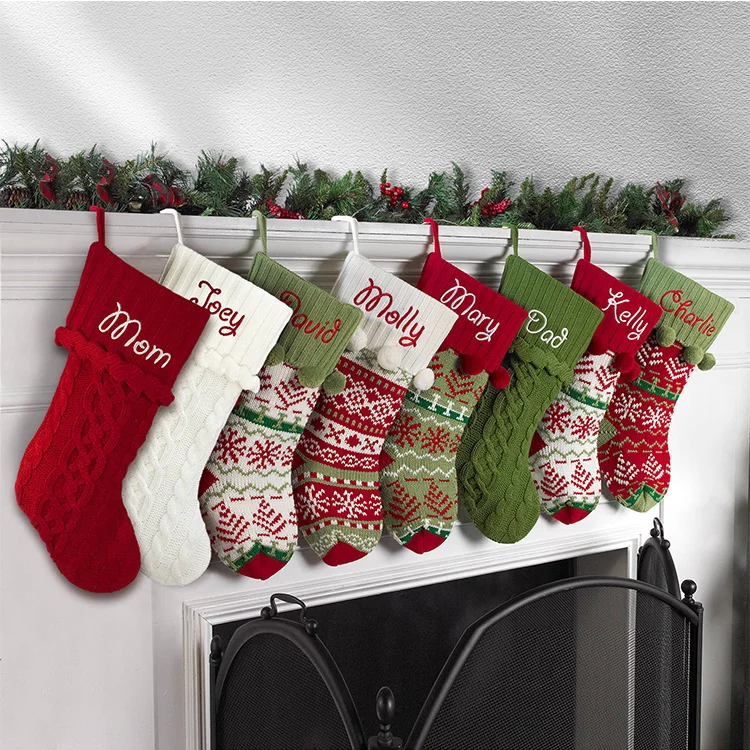 hot selling christmas knitted christmas stocking