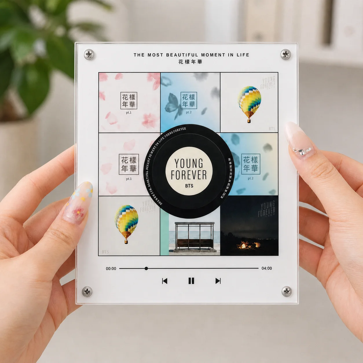 Custom BTS Photo NFC Music Fridge Magnet Rotatable Vinyl Record