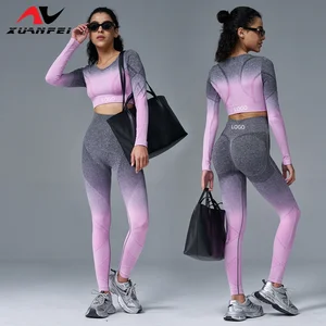 Hot Sale 2-Piece Breathable Sportswear Set Lightweight Yoga Sets Sexy Outdoor Running Leggings for Women