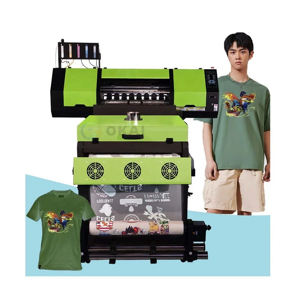 Okai 24inch 60cm Dtf Printer Width Dual Heal Xp600 I3200 4720 Dtg Printer Pet Film Transfer Dtf Printer Machine