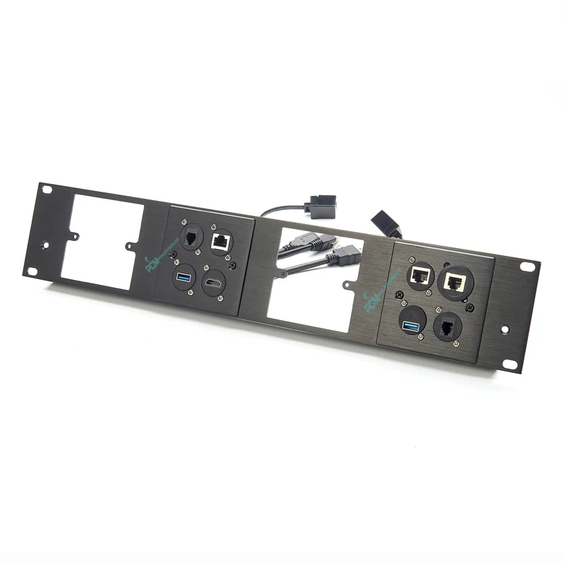 2U High Quality XLR  USB RJ45 D-type 24 Way Patch Panel